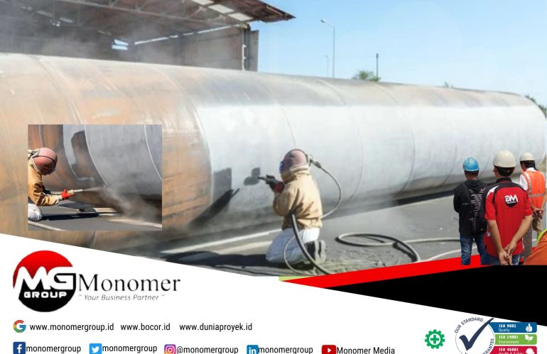 Sandblasting Tanki di Kawasan Industri Jababeka