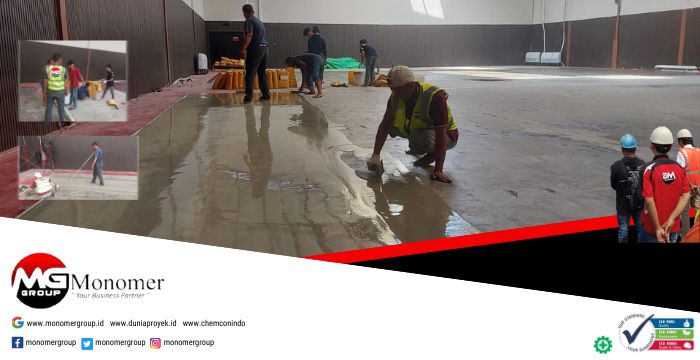 Pasang Epoxy Self Leveling Mortar Lapangan Finish Vynile