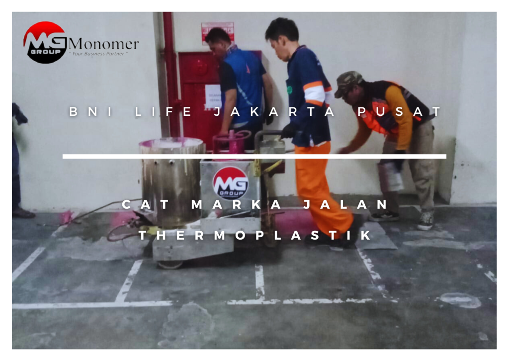 Cat Marka Jalan Thermoplastik BNI Life Jakarta Pusat