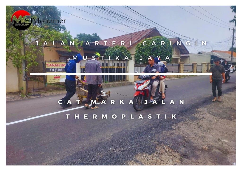 Cat Marka Jalan Thermoplastik Jalan Arteri Caringin Mustika Jaya